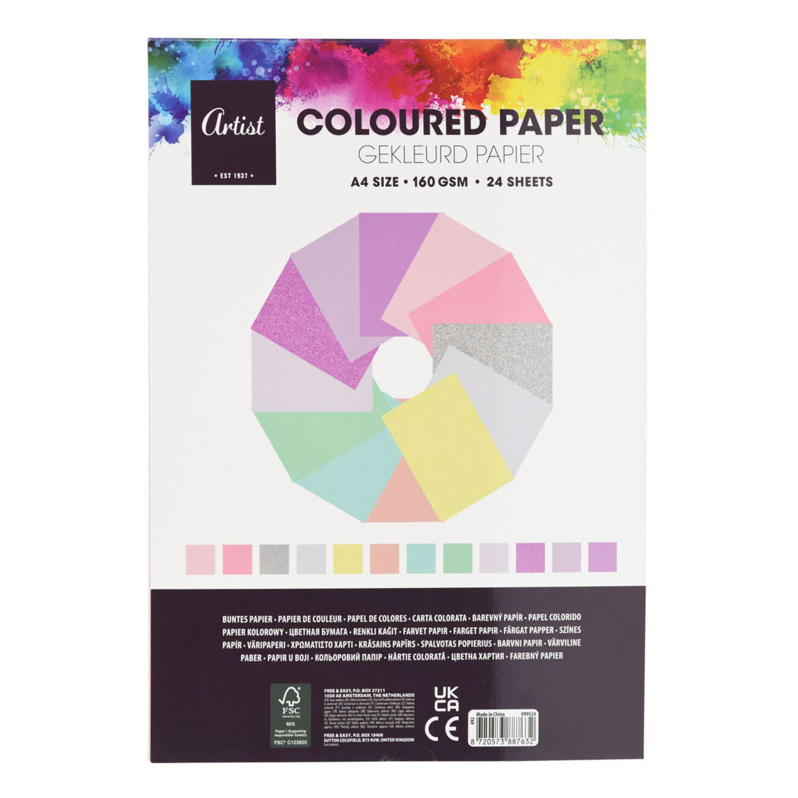 Feuilles colorées de blocs de papier