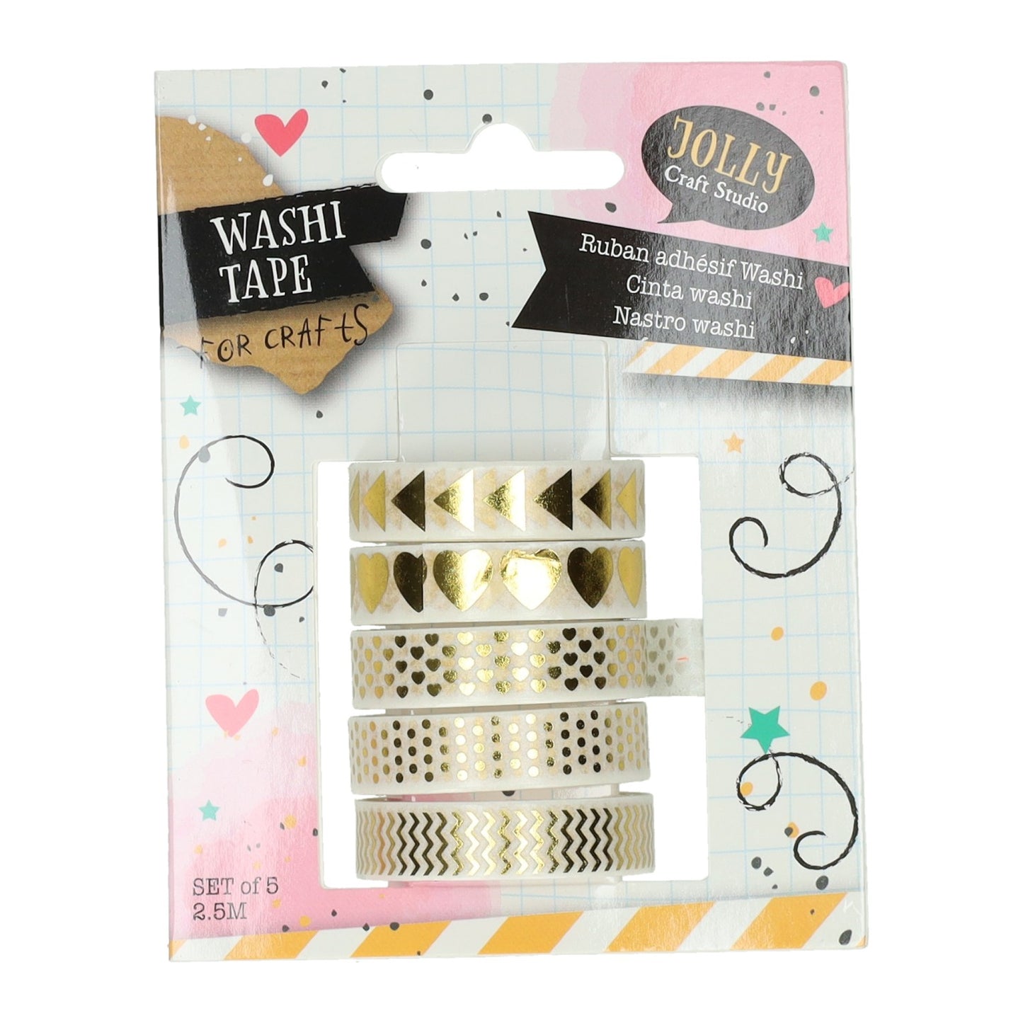 Papier washi du ruban, ensemble de 5
