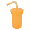 Gobelets colorés avec paille, 6 pcs.
