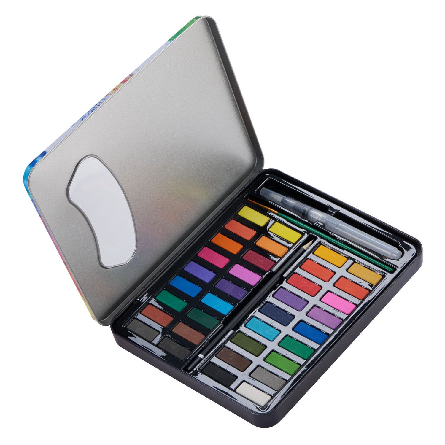 Ensemble d'aquarelle avec pinceau, 36 couleurs