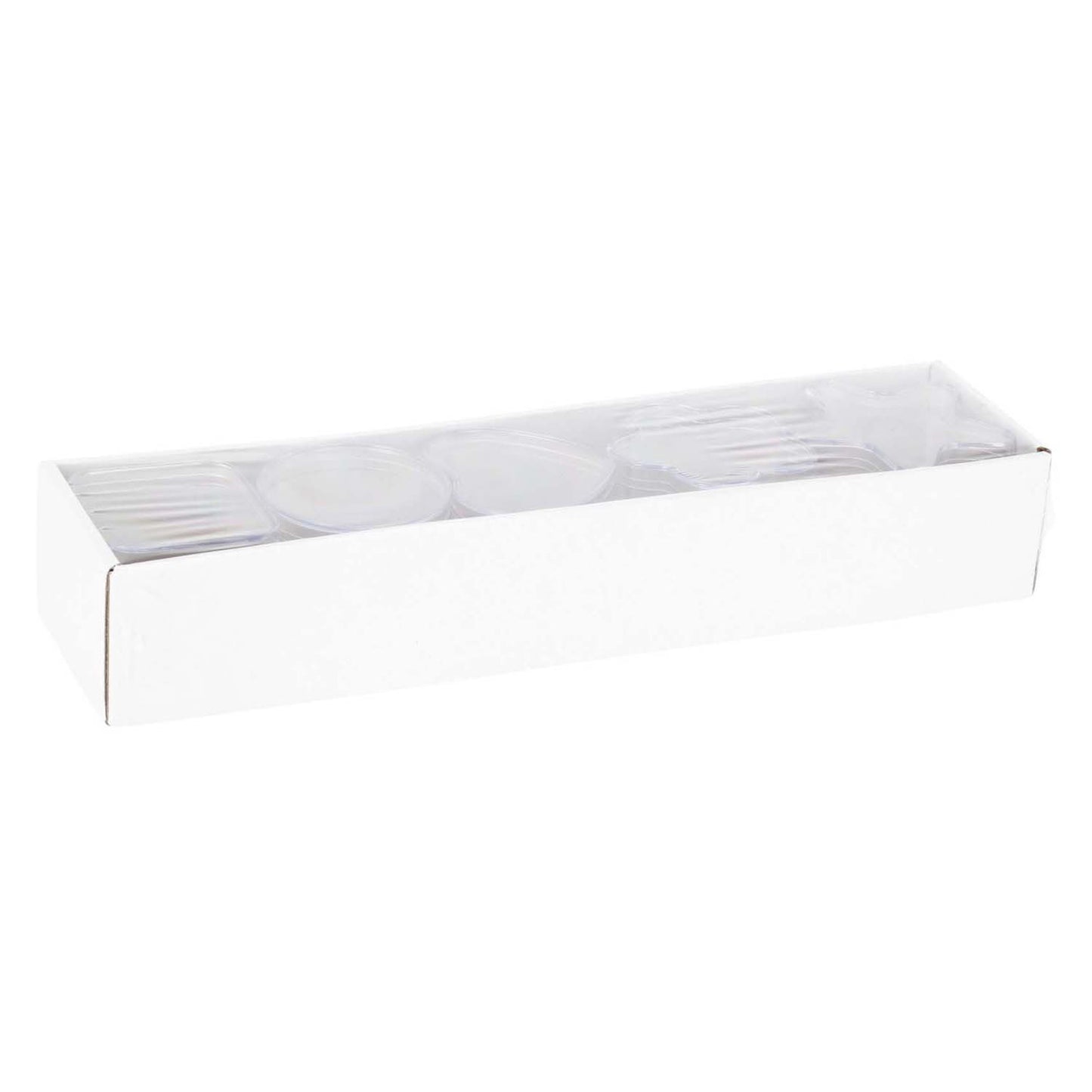 Formes de boîtes de rangement transparentes, 5 pcs.