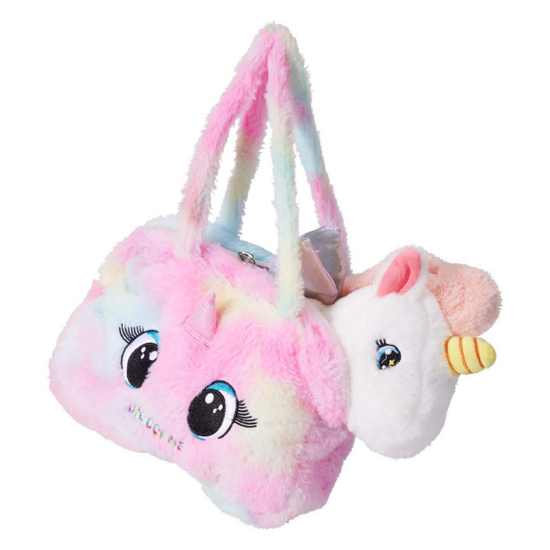 Sac en peluche avec licorne dans un sac