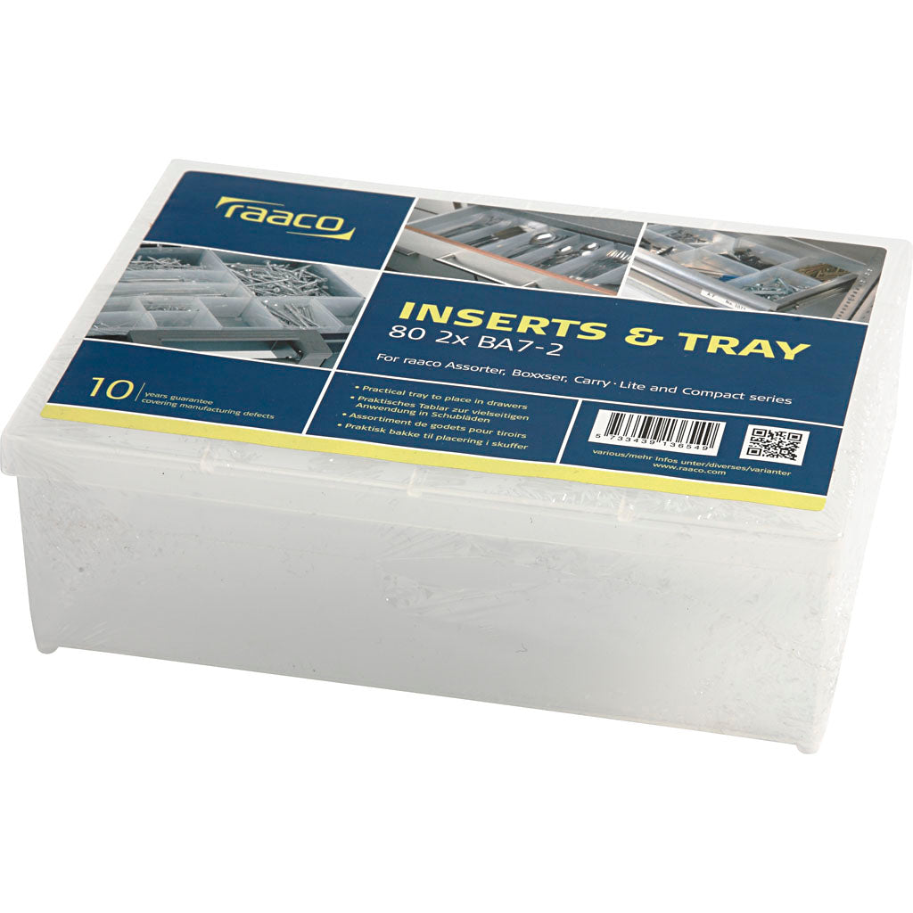 Boîte encastrable Raaco, taille ba7-2, h : 80 mm, taille 218x79 mm, 2 pièces 1 boîte