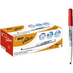 Marqueur pour tableau blanc bic 1741 velleda, support en plastique large 1-4mm rond rouge