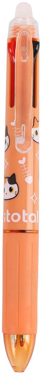 Itotal 4in1 Excellent chat orange à stylo orange doux