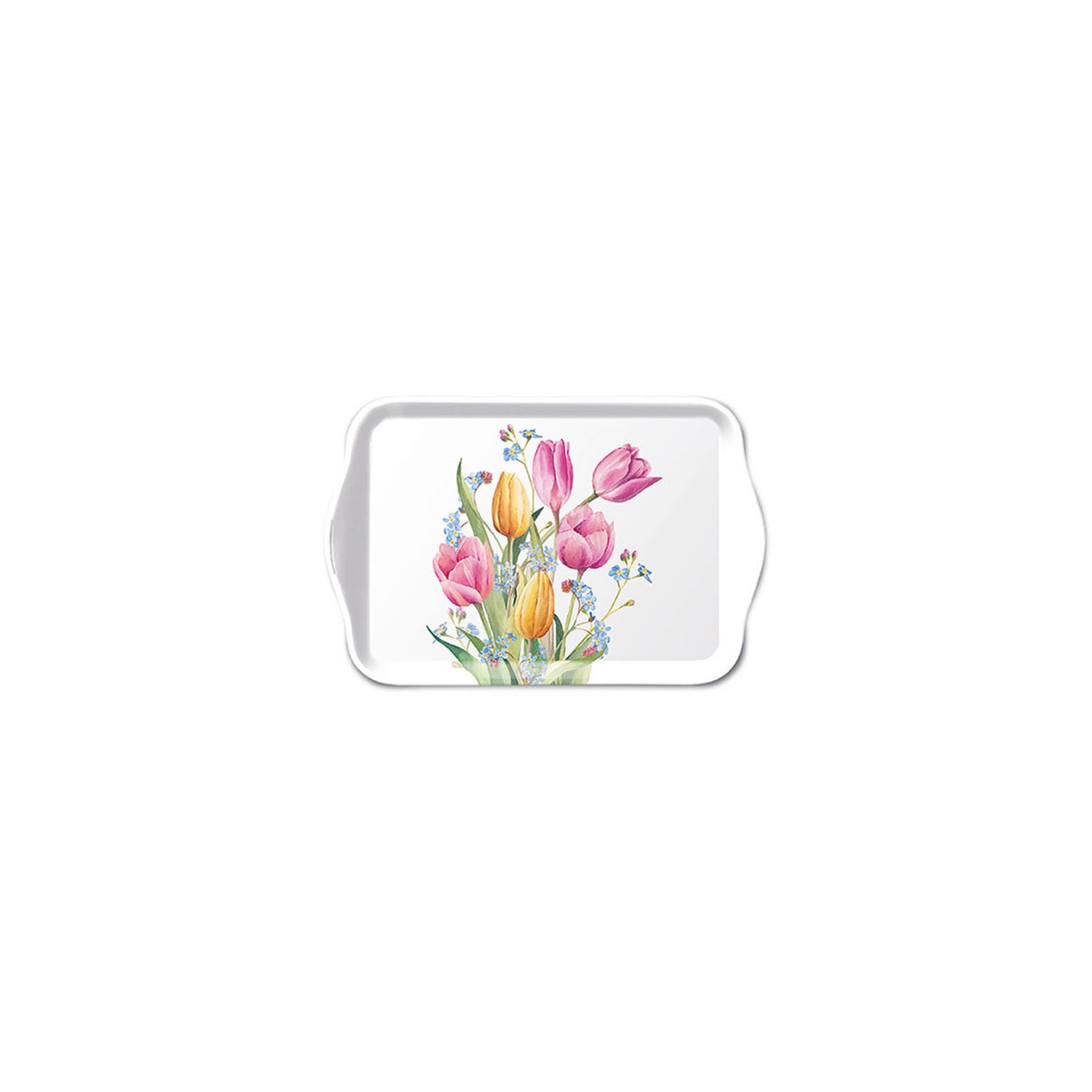 Plateau Ambiente bouquet de tulipes 13x21cm