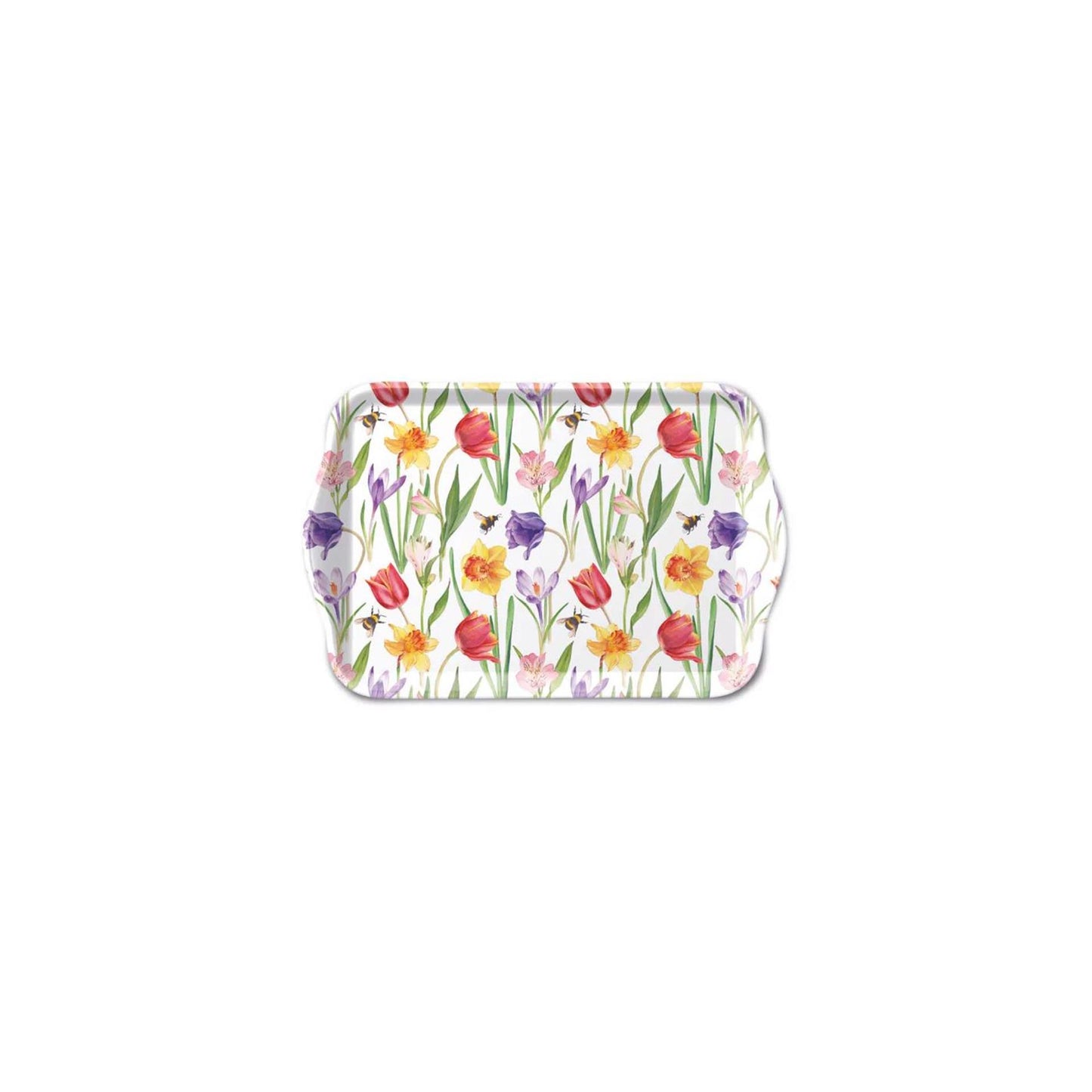 Plateau Ambiente mélamine 13x21 cm fleurs au printemps