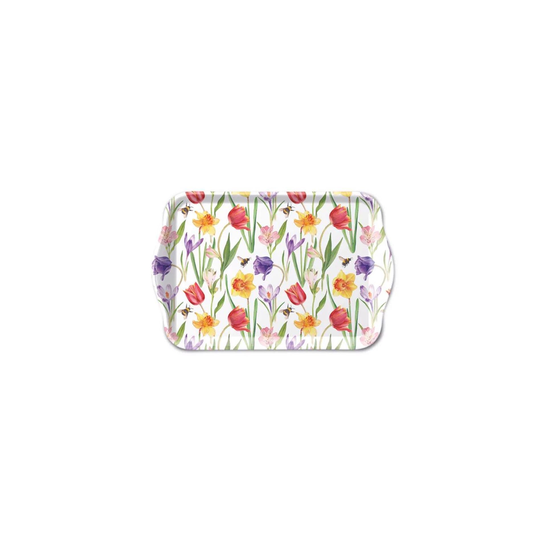 Plateau Ambiente mélamine 13x21 cm fleurs au printemps