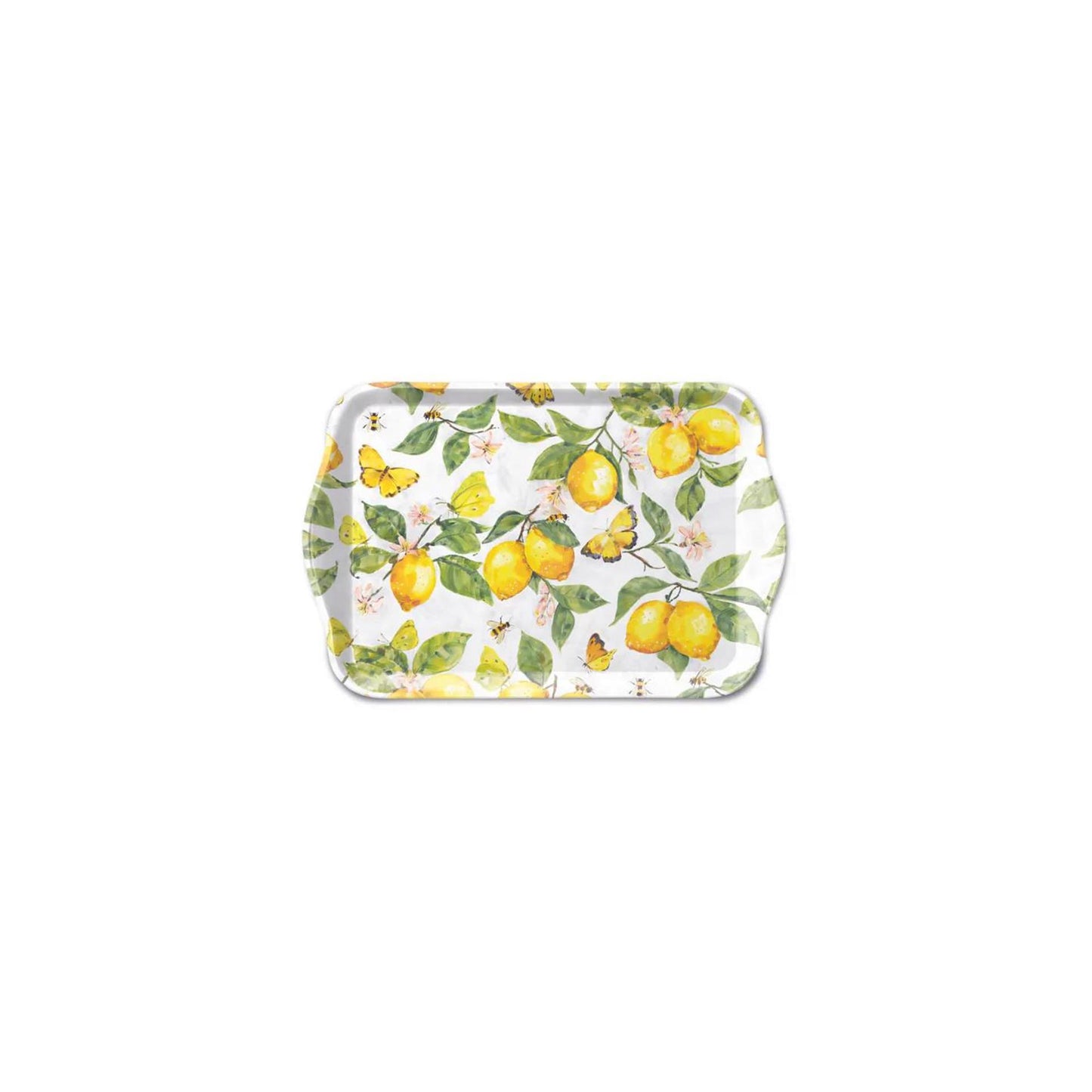 Plateau Ambiente mélamine 13x21 cm citrons frais blanc