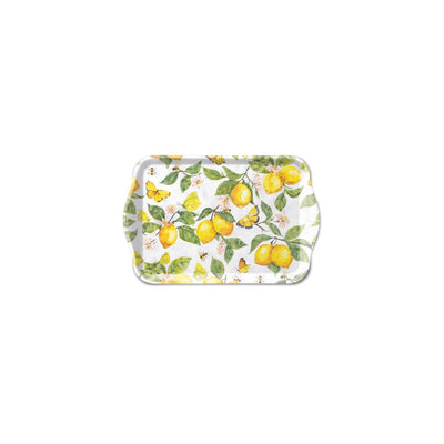 Plateau Ambiente mélamine 13x21 cm citrons frais blanc