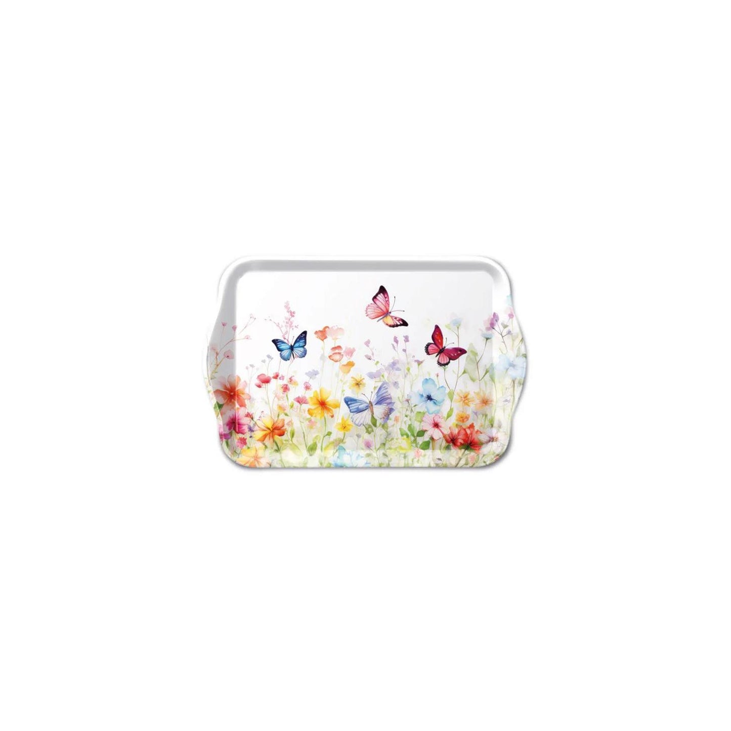 Plateau d'ambiance 13x21cm papillons en champ