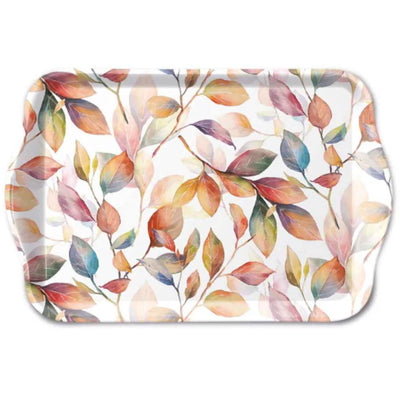 Plateau Ambiente mélamine feuilles colorées 13x21 cm