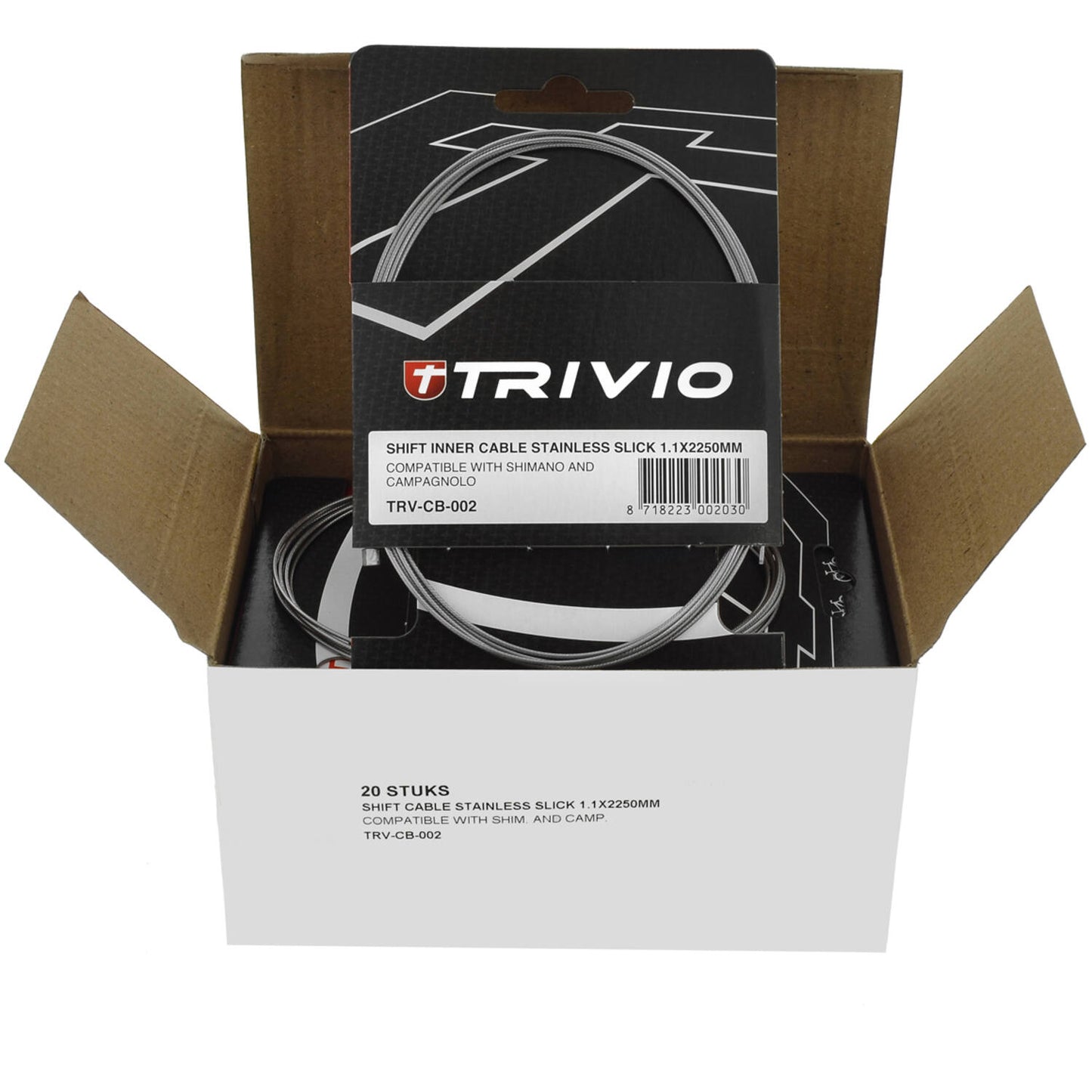 Trivio - câble intérieur de dérailleur acier inoxydable slick 1,1x2250mm - 20 pcs.