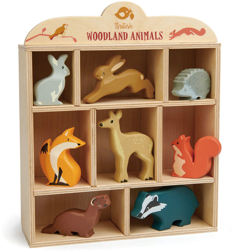 Jouets à feuilles tendres - ensemble d'animaux de la forêt en bois