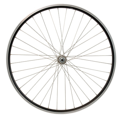 Roue avant Cordo 26 19-559 axe plein rayons en acier inoxydable noir