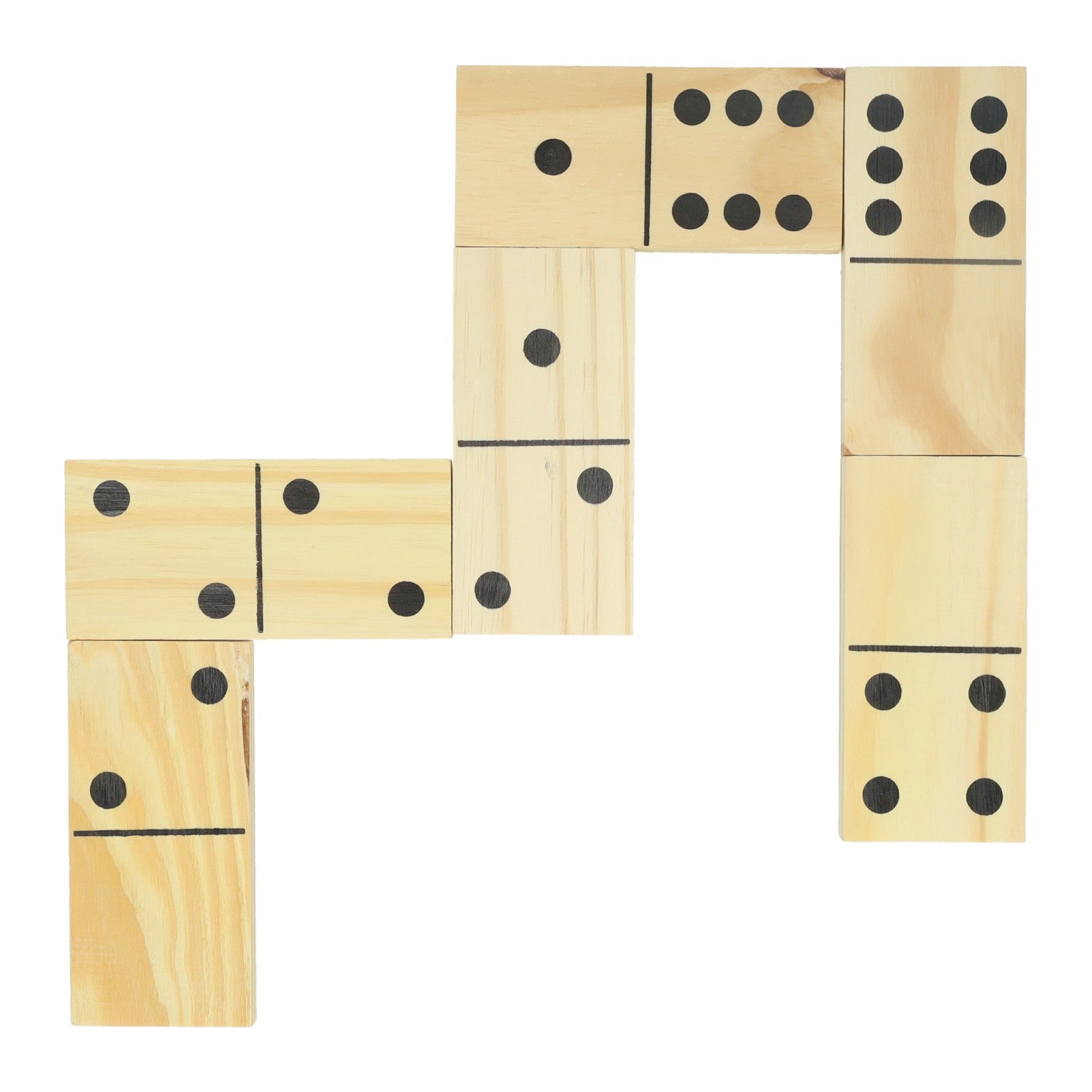 Grand jeu de dominos en bois - 28 pièces.