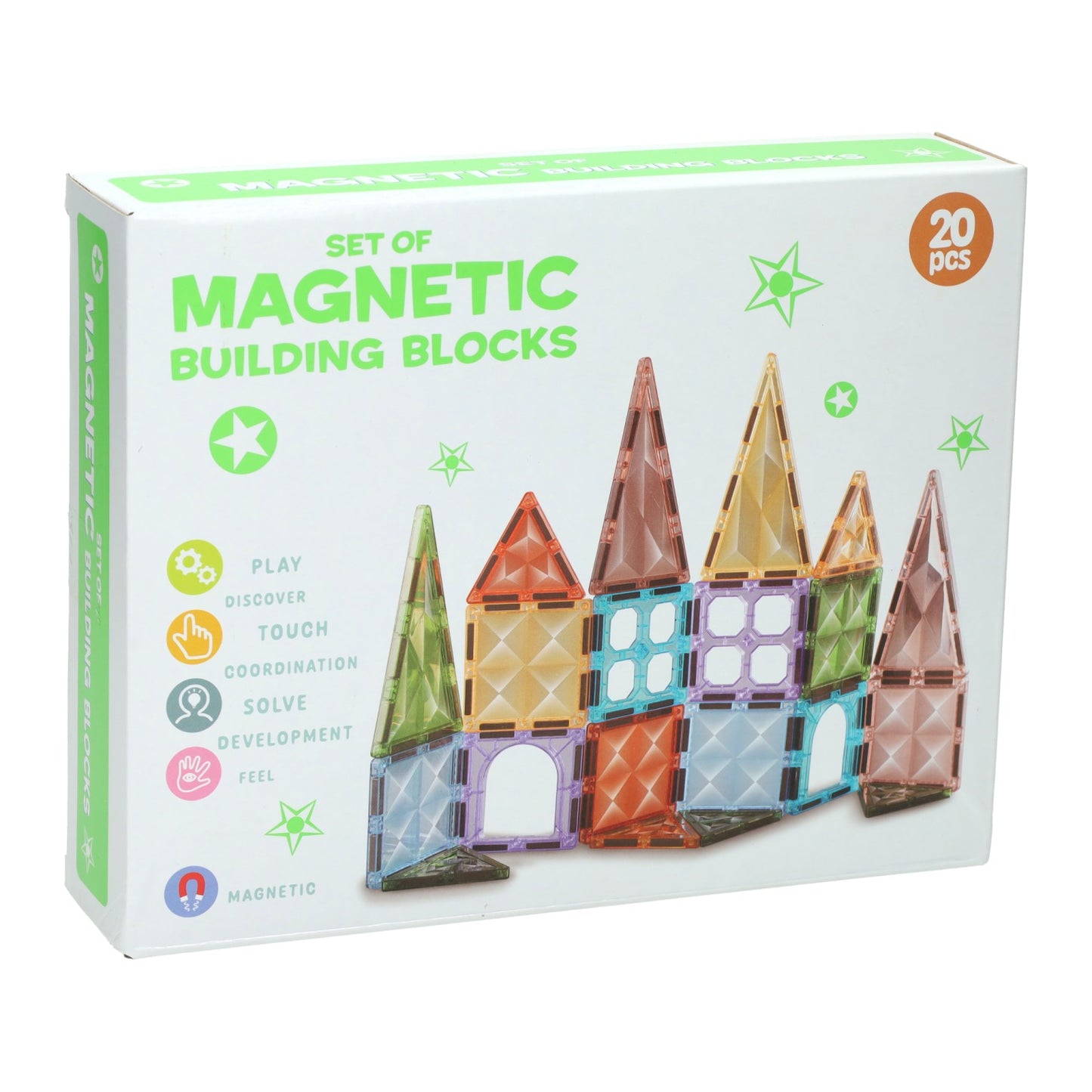 Blocs de construction magnétiques 5 formes - 20 pcs.