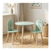 Ensemble table et 2 chaises en bois dinosaure - bleu