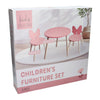 Ensemble table et 2 chaises en bois papillon - rose