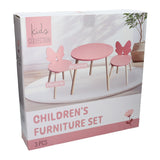Ensemble table et 2 chaises en bois papillon - rose - afbeelding 2