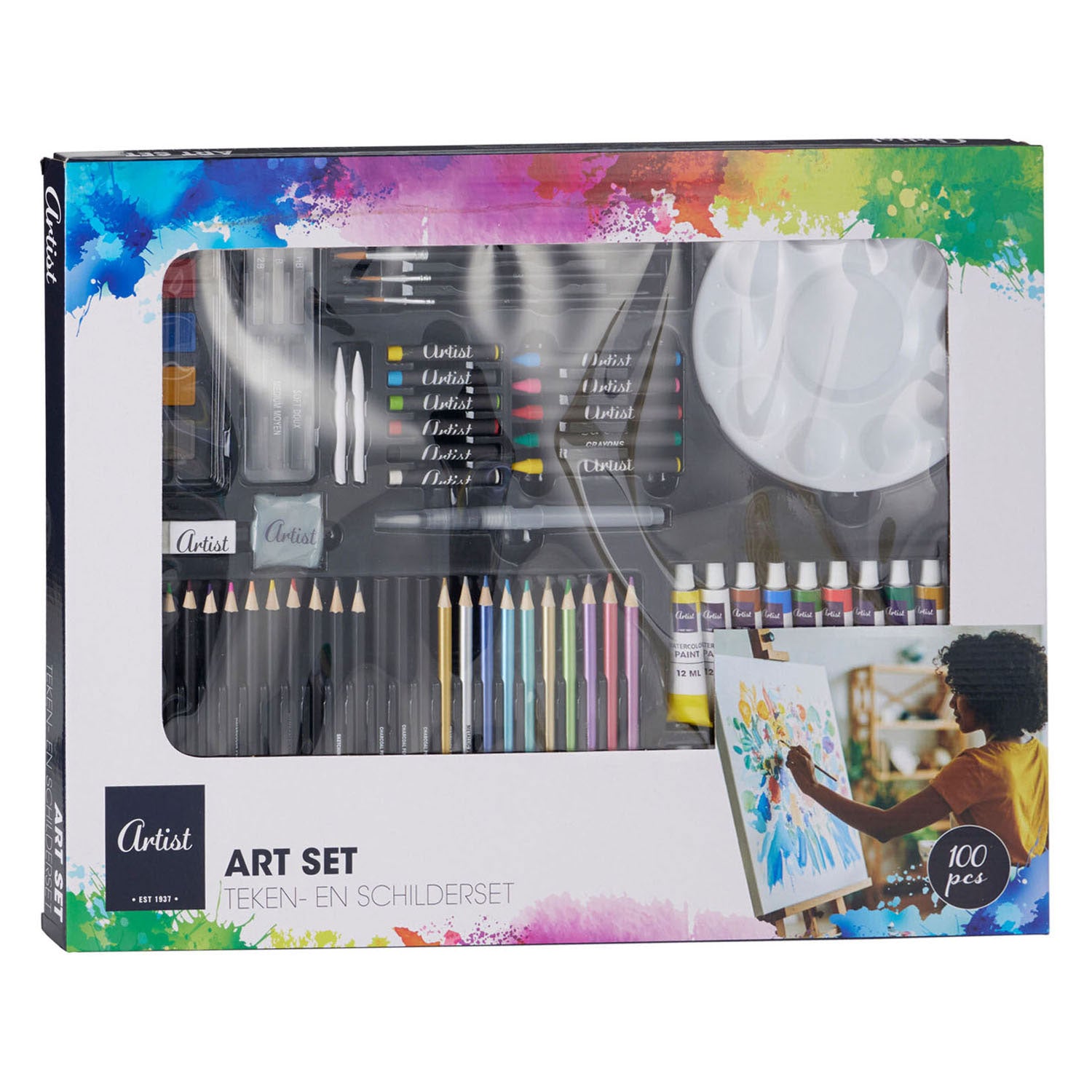 Set complet de peinture acrylique et aquarelle - 100 pcs.