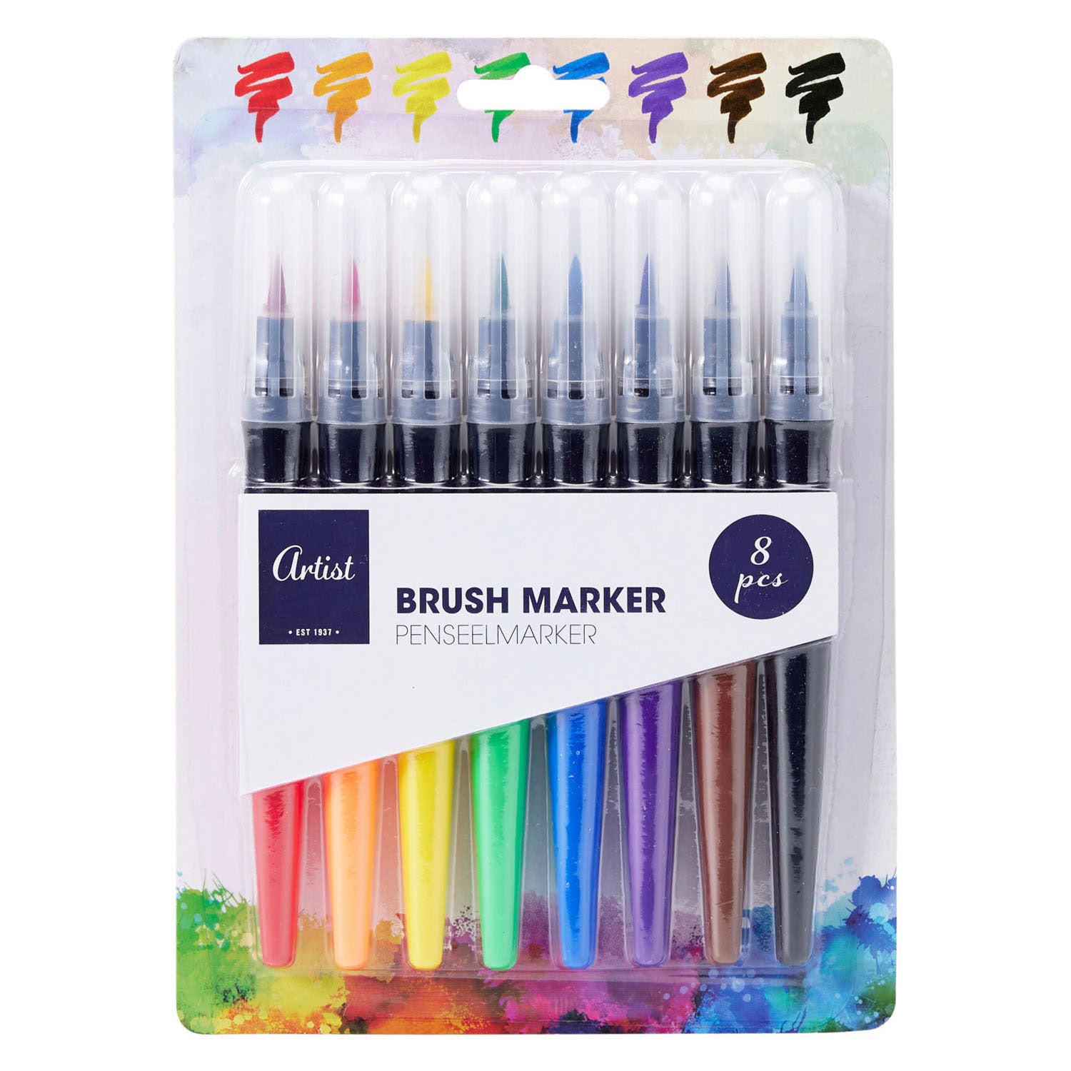 Set de marqueurs à pointe pinceau 15 mm - 8 pcs.