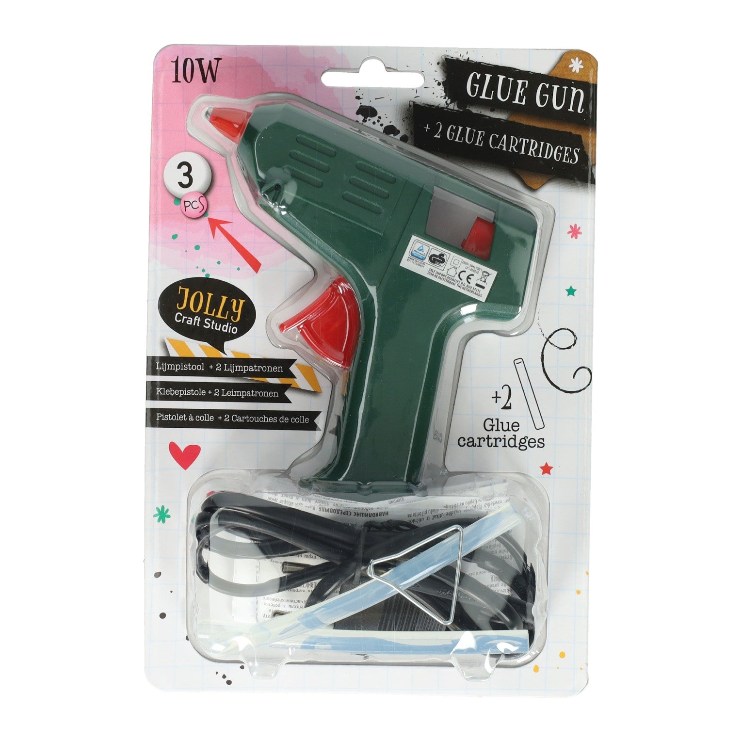 Pistolet à colle 10 watts avec 2 cartouches de colle