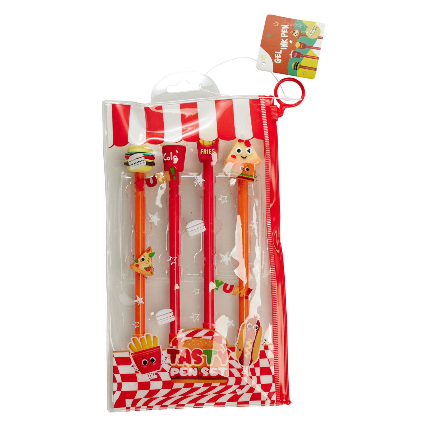Ensemble de stylos gel fast food dans un étui, 4 pièces