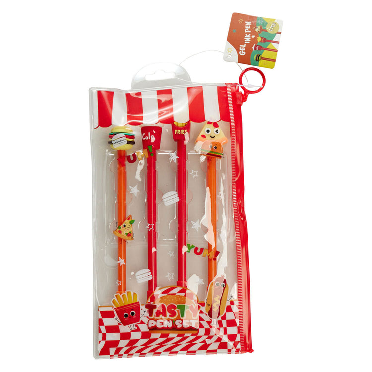 Ensemble de stylos gel fast food dans un étui, 4 pièces