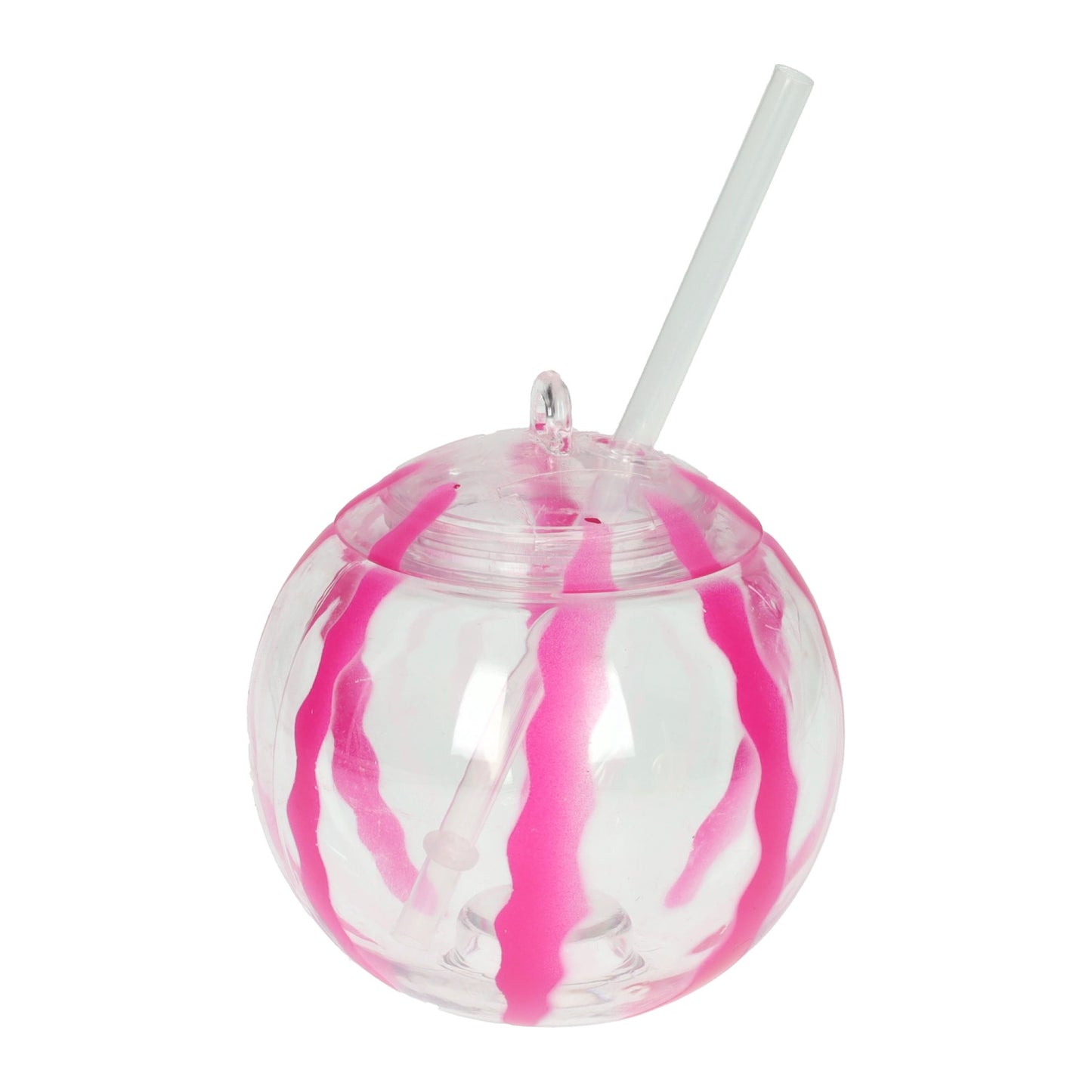Gobelet en forme de boule avec couvercle 500 ml avec paille