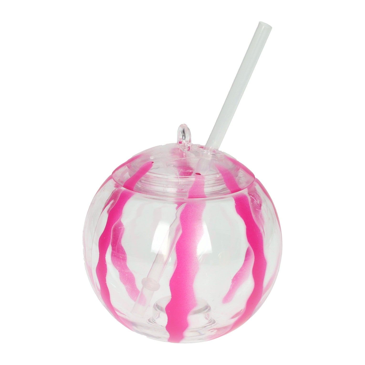 Gobelet en forme de boule avec couvercle 500 ml avec paille