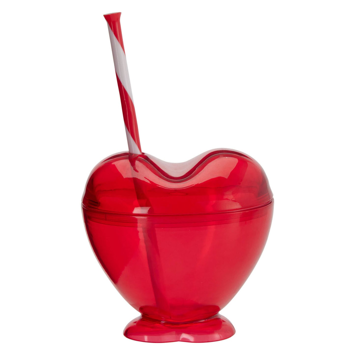 Gobelet en forme de cœur 350 ml avec paille