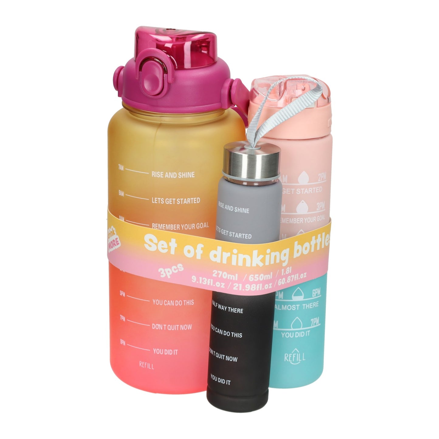 Ensemble de gourdes 270 ml, 650 ml et 1800 ml
