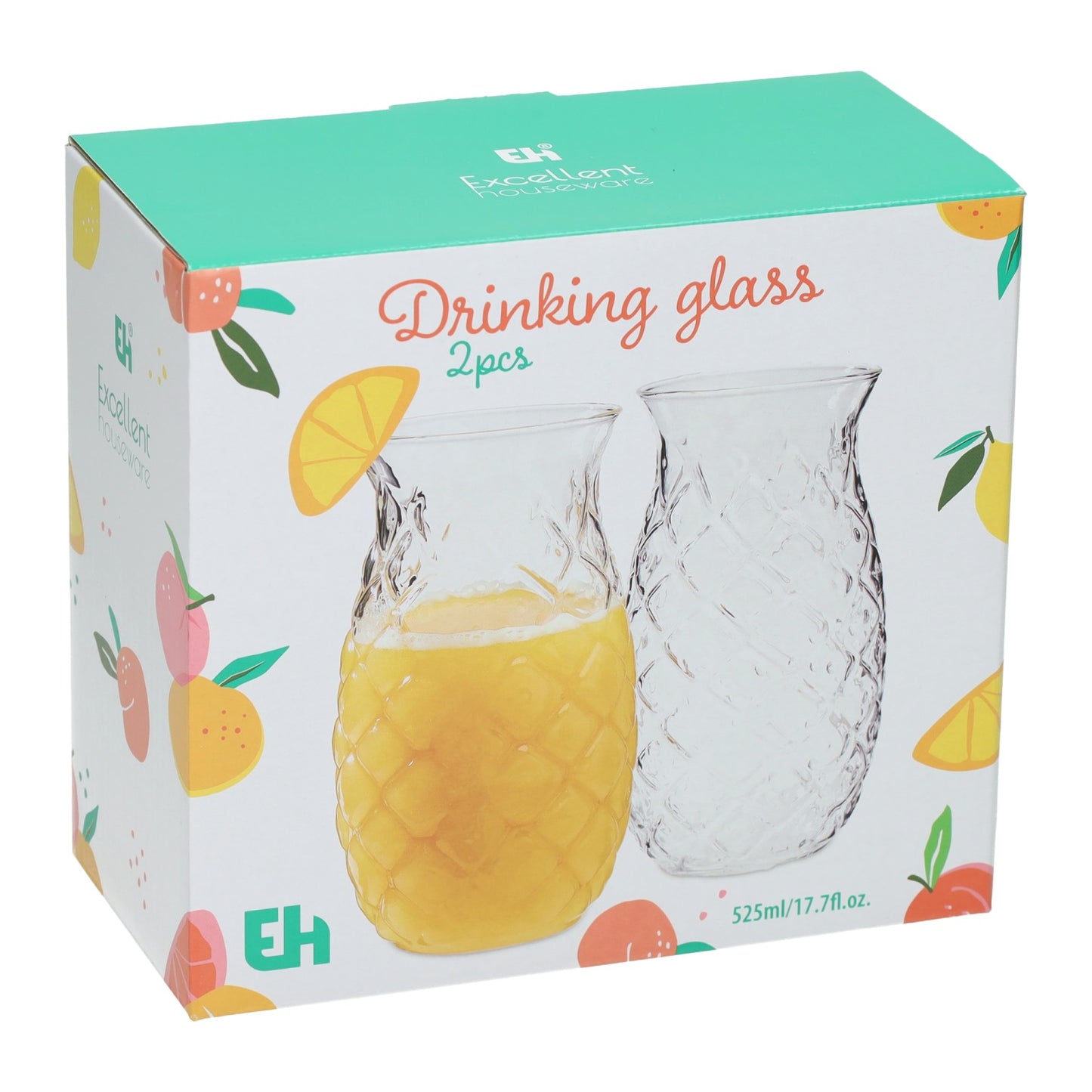 Ensemble de verres à boire en forme d'ananas 525ml - 2 pcs.