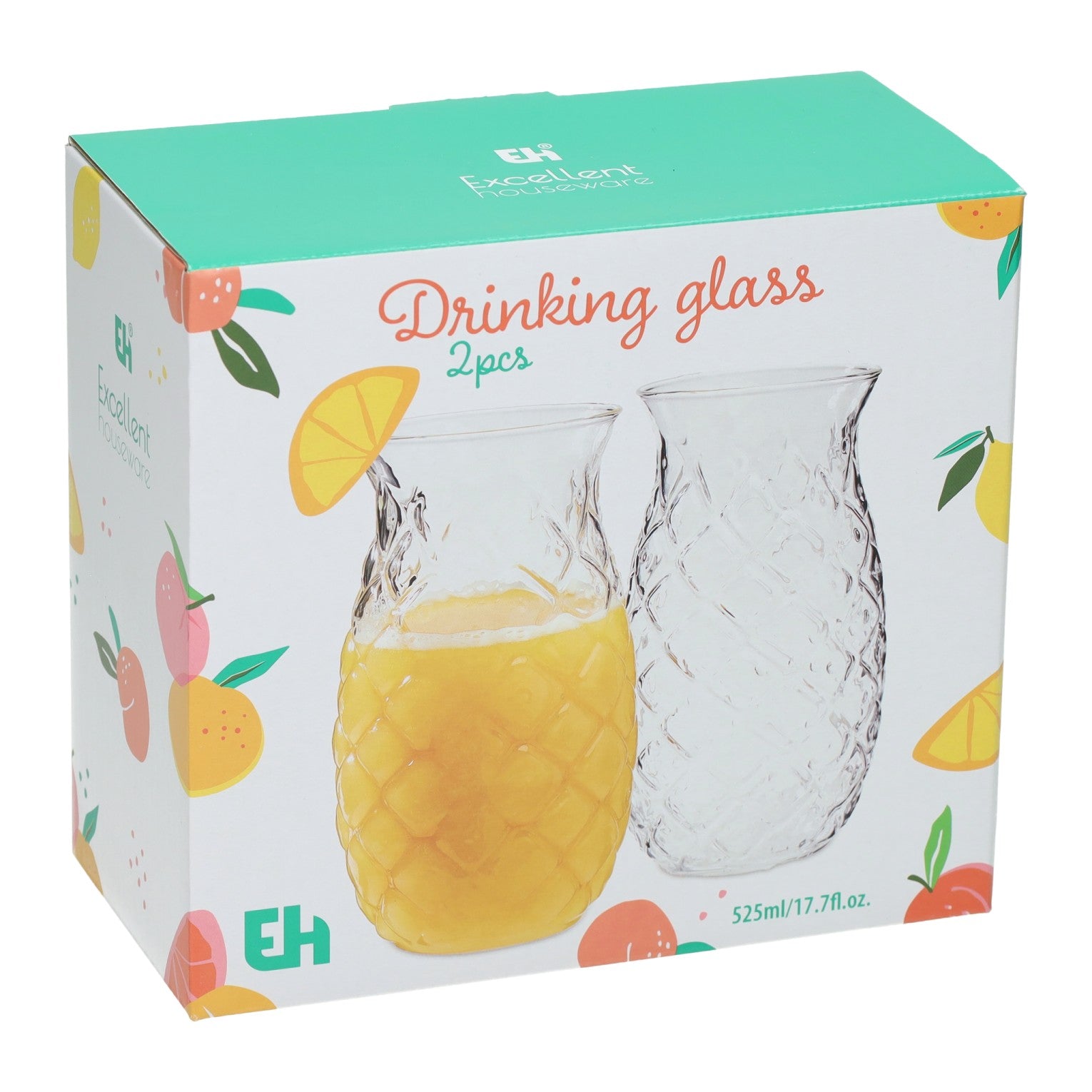 Ensemble de verres à boire en forme d'ananas 525ml - 2 pcs.