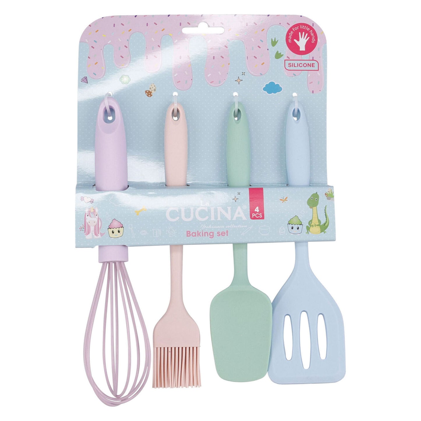 Set de pâtisserie pour enfants avec batteur, pinceau, grattoir et spatule
