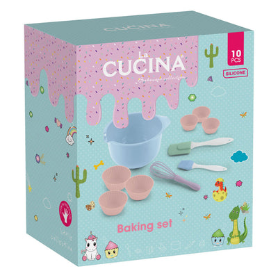 Set de pâtisserie Ngk 6 moules en silicone, bol, fouet, spatule, pinceau