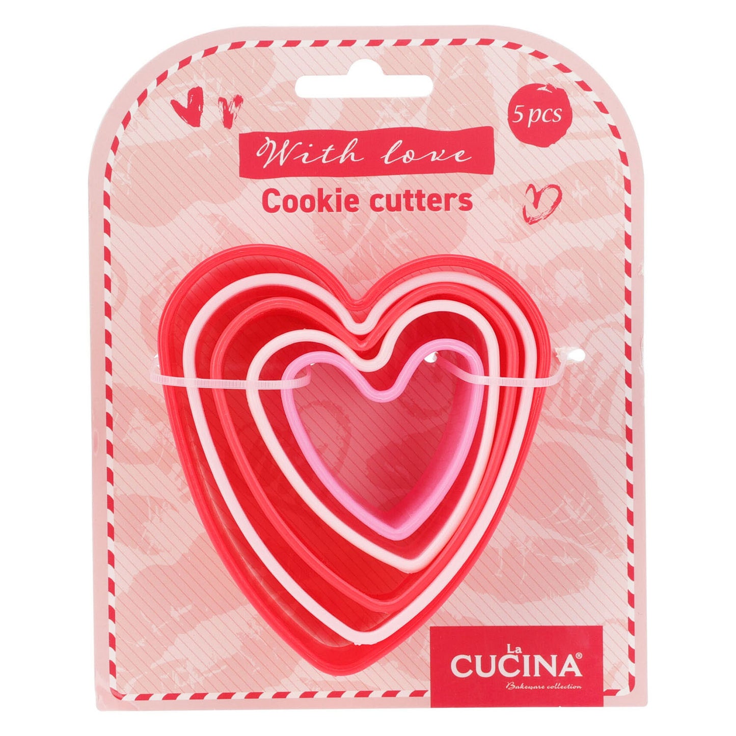 Jeu d'emporte-pièces en forme de coeur - 5 pcs.