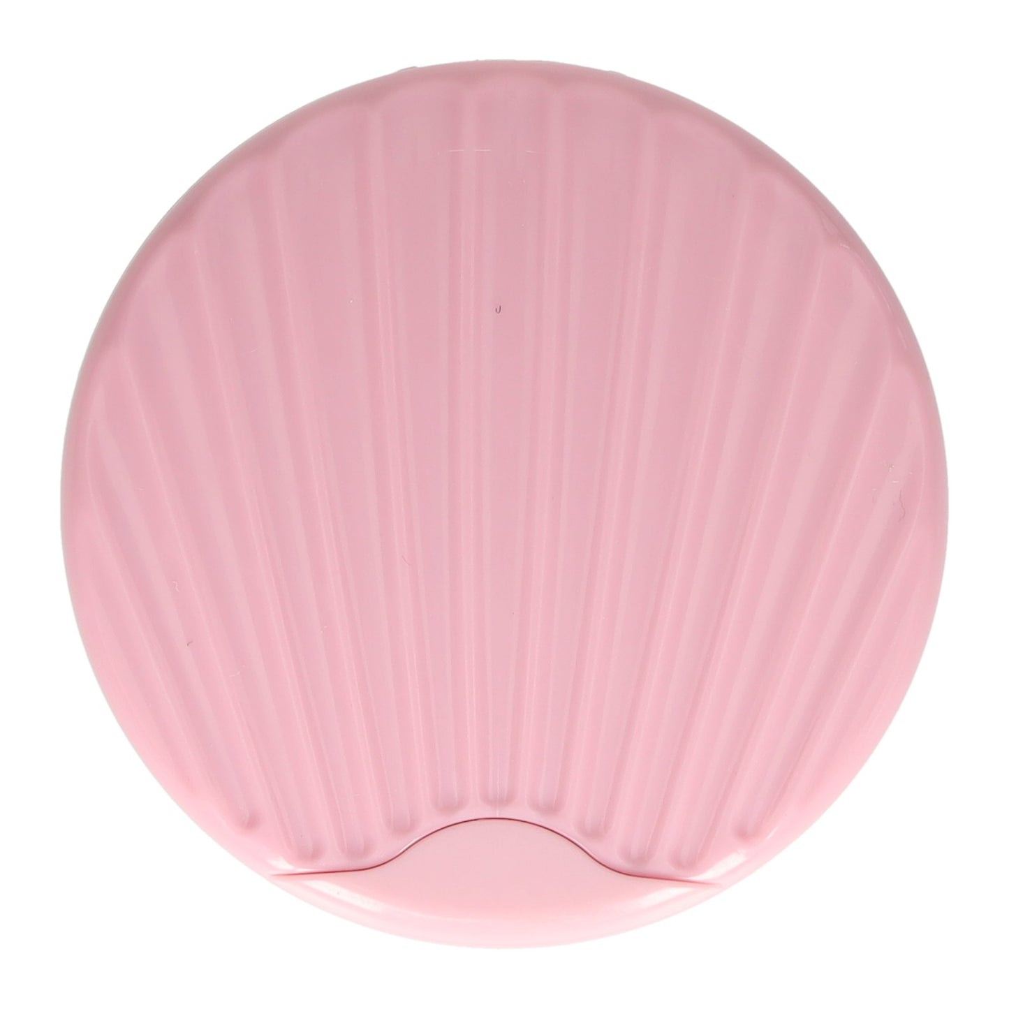 Miroir de poche rond double face en forme de coquille
