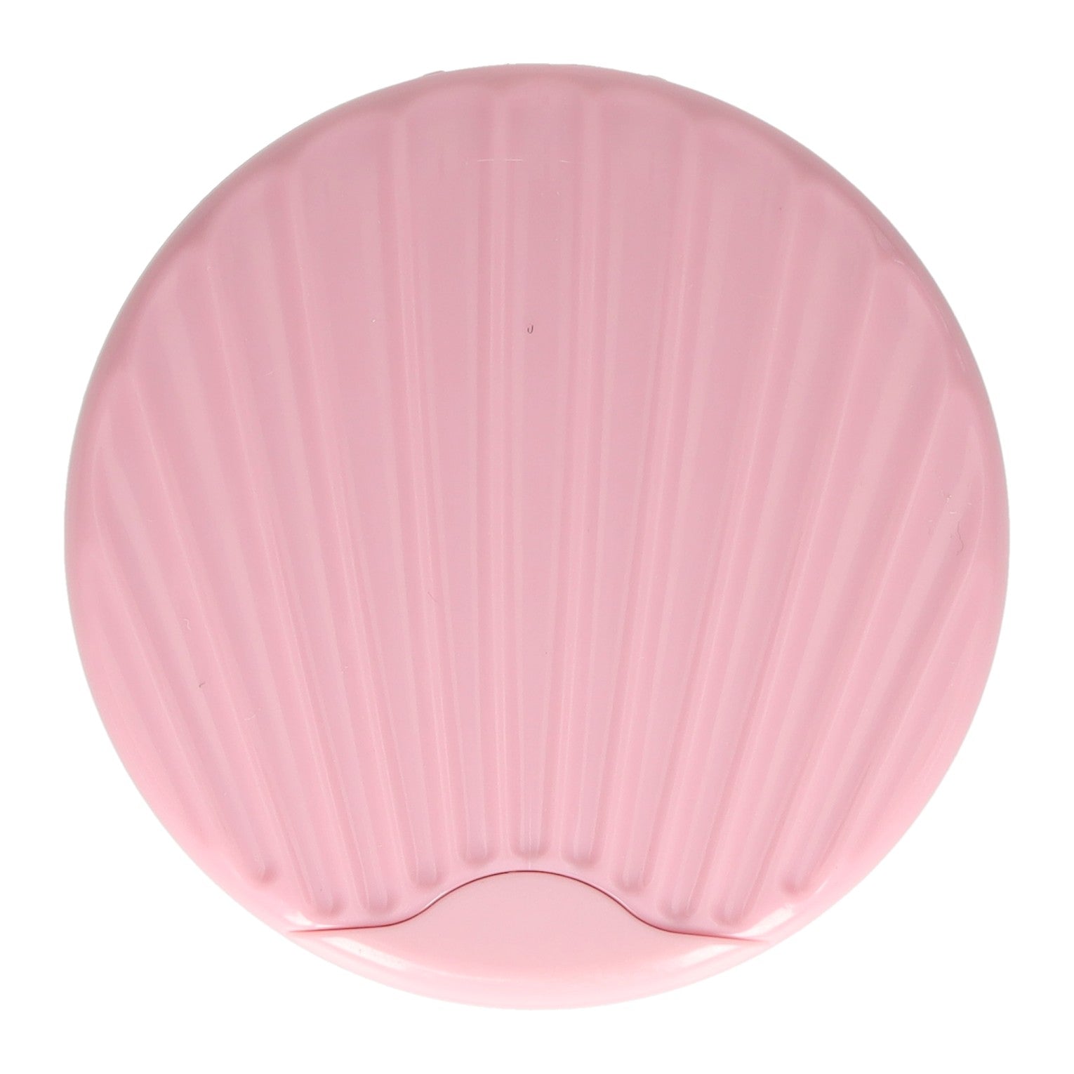 Miroir de poche rond double face en forme de coquille
