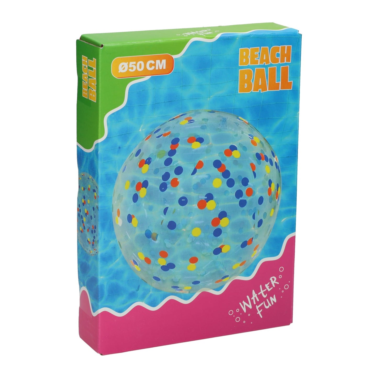 Ballon de plage transparent à pois - 50cm