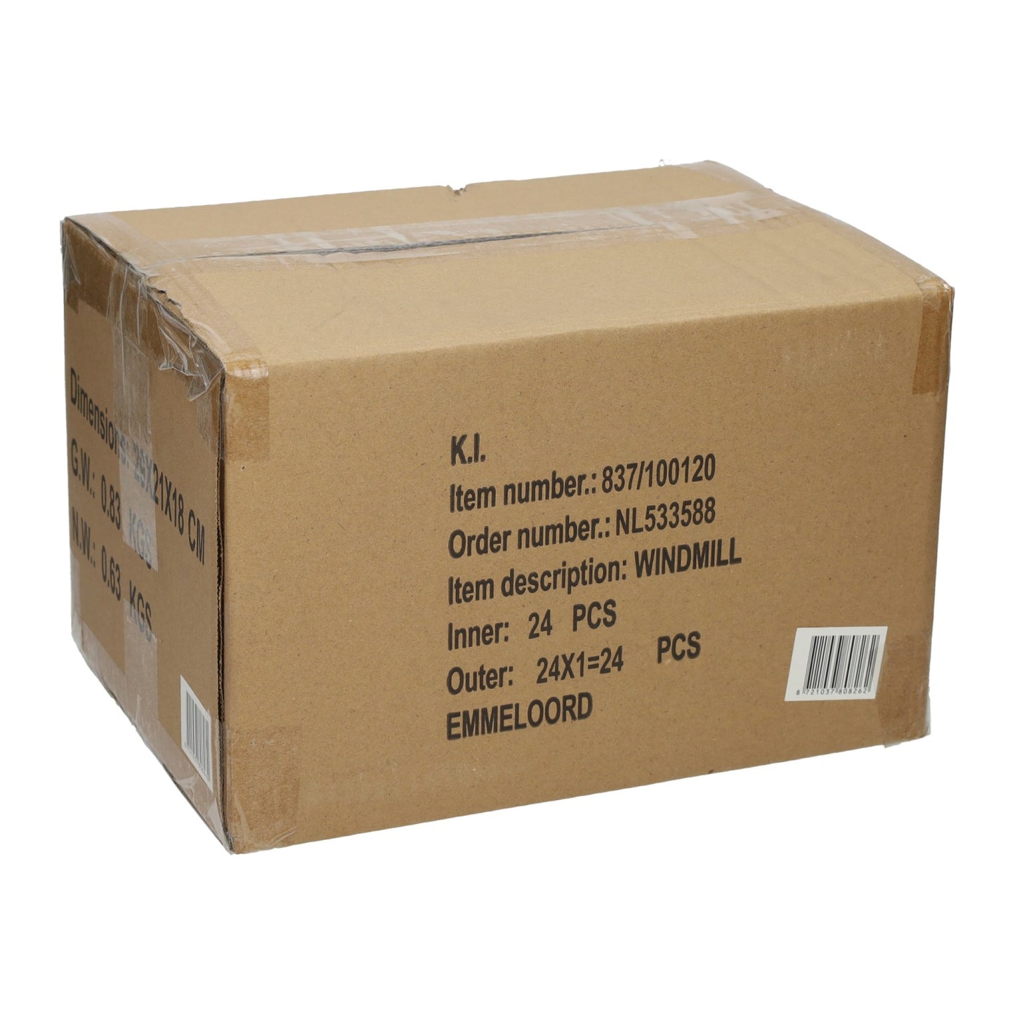 Joyeux moulin à vent en pot de fleur - 24 pcs.