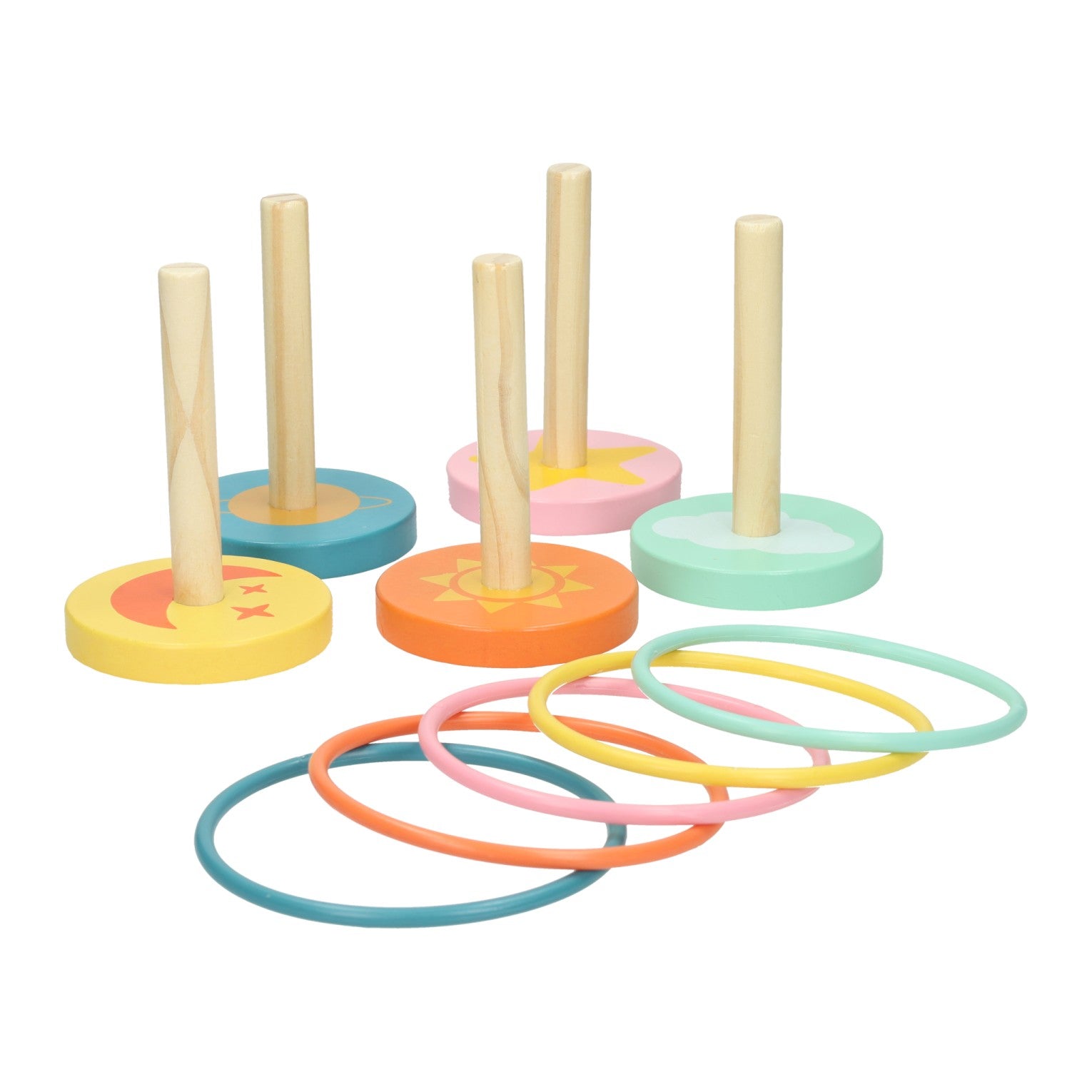Lancer d'anneaux en bois - 10 pcs.