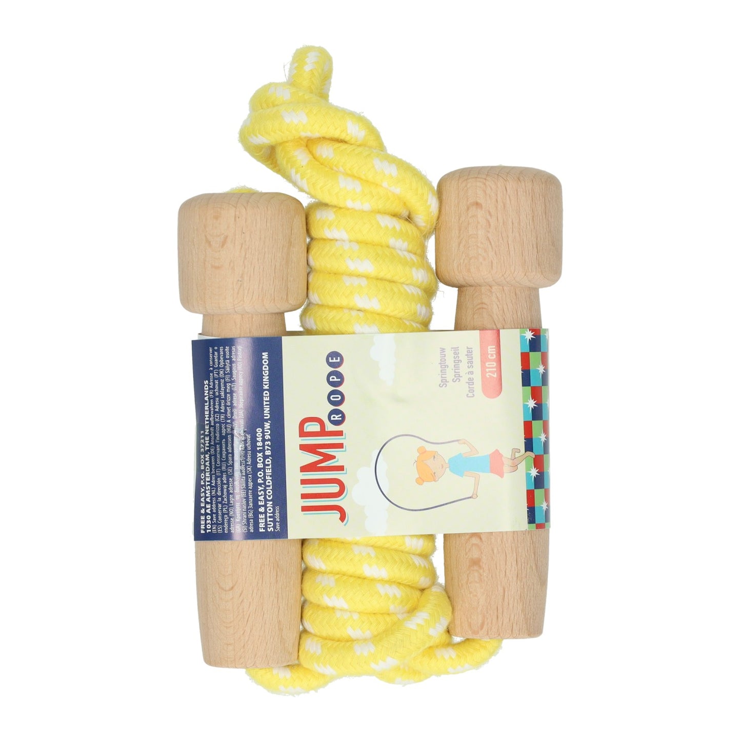 Corde à sauter avec poignées en bois - 210 cm