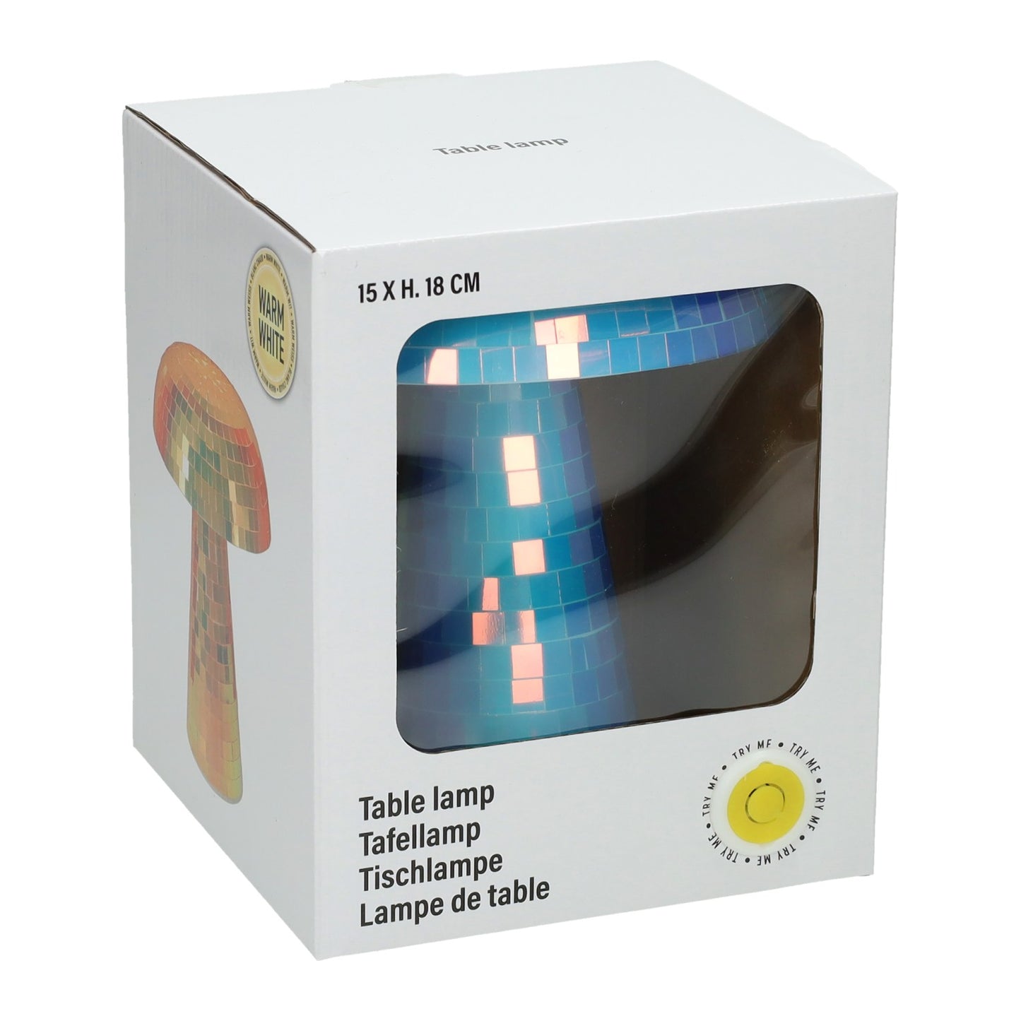 Lampe de table en verre en forme de champignon