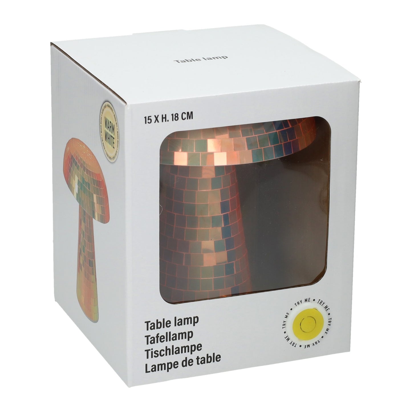 Lampe de table en verre en forme de champignon