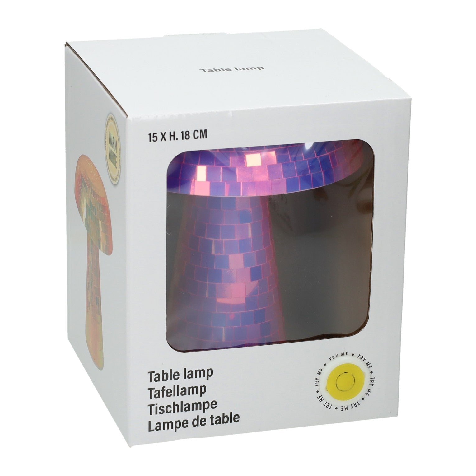 Lampe de table en verre en forme de champignon