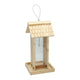 Mangeoire à oiseaux suspendue en bois - 17x17x38cm