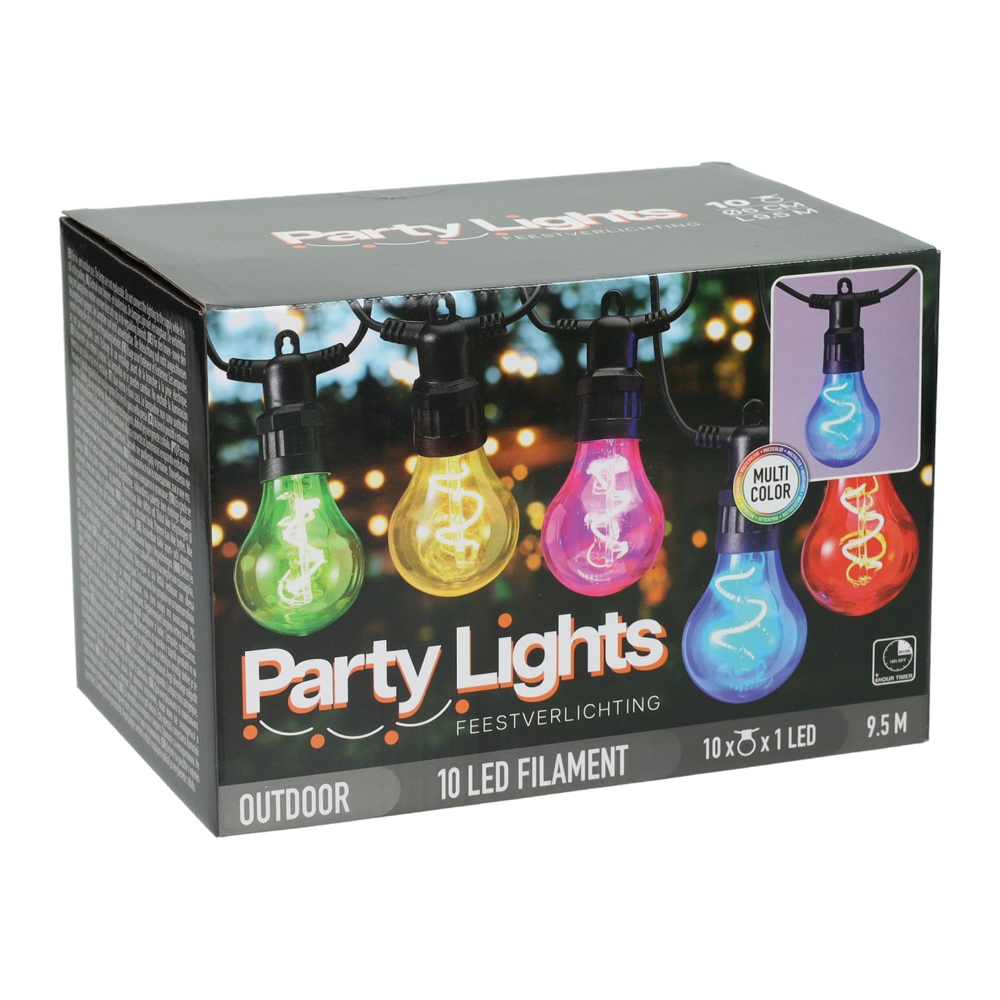 Éclairage de fête multicolore avec 10 lampes