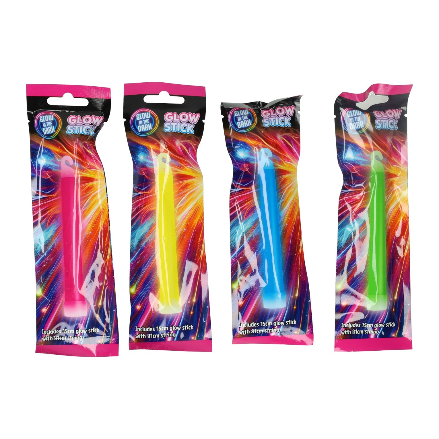 Tiges phosphorescentes 15 cm avec cordon